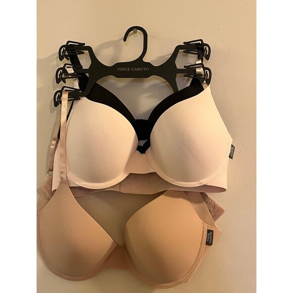 Vince Camuto Push Up Bra Women's Size 36 Black Skin Nylon Adjustable Straps - Picture 2 of 5